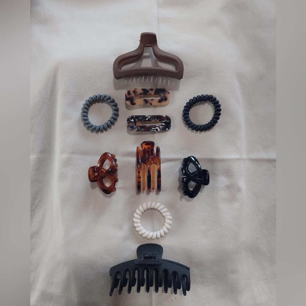 Assorted Hair Clips and Ties Set